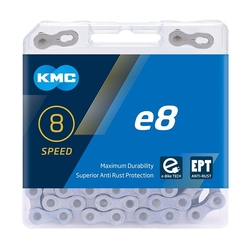 Řetěz KMC E8 TURBO EPT nereznoucí 122 čl.