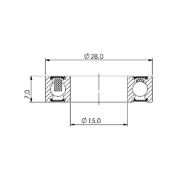 Ložisko kuličkové keramické CB-347 6902 LLB 15x28x7