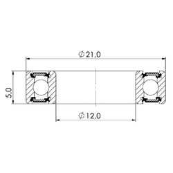 Ložisko kuličkové MAX CB-441 6801V LLU 12x21x5
