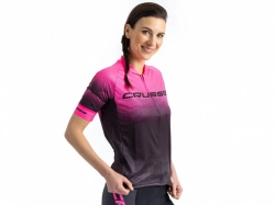 Crussis Cyklistický dres dámský krátký rukáv černá/růžová