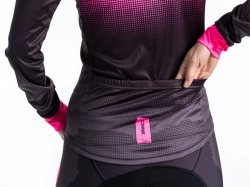 Crussis Cyklistický dres dámský dlouhý rukáv černá/růžová