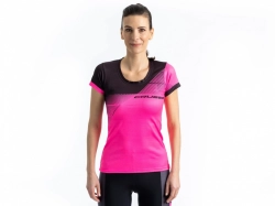 Crussis Sportovní tričko dámské krátký rukáv růžová/černá