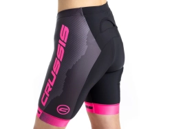 Dámské elastické kraťasy CRUSSIS, černá/růžová