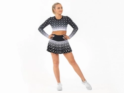 Crussis Crop Top dámský dlouhý rukáv BLACK OMBRE