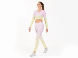 Crussis Crop Top dámský dlouhý rukáv FIT OMBRE