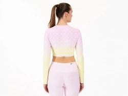 Crussis Crop Top dámský dlouhý rukáv FIT OMBRE