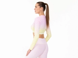 Crussis Crop Top dámský dlouhý rukáv FIT OMBRE