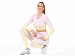 Crussis Crop Top dámský dlouhý rukáv FIT OMBRE