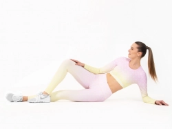 Crussis Crop Top dámský dlouhý rukáv FIT OMBRE