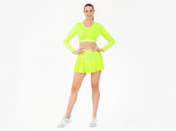 Crussis Sportovní sukně se šortkami NEON YELLOW