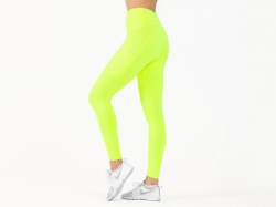 Crussis Legíny s vysokým pasem dámské NEON YELLOW