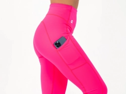 Crussis Legíny s vysokým pasem dámské NEON PINK