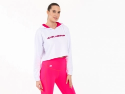 Crussis Crop mikina dámská krátká WHITE PINK