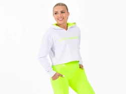 Crussis Crop mikina dámská krátká WHITE YELLOW