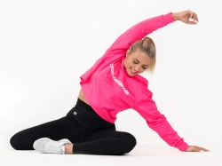 Crussis Crop mikina dámská krátká NEON PINK