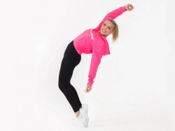 Crussis Crop mikina dámská krátká NEON PINK
