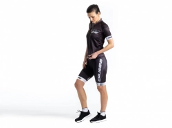 Crussis Cyklistický dres – ONE dámský krátký rukáv černá/bílá