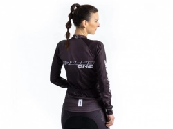 Crussis Cyklistický dres – ONE dámský dlouhý rukáv černá/bílá