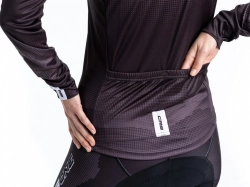 Crussis Cyklistický dres – ONE dámský dlouhý rukáv černá/bílá