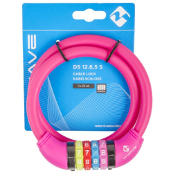 Zámek M-Wave 12x650mm kódový Security silicon růžový
