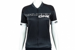 Crussis Cyklistický dres – ONE dámský krátký rukáv černá/bílá