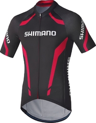 SHIMANO Performance dres Print s krátkým rukávem, černá/červená, XL