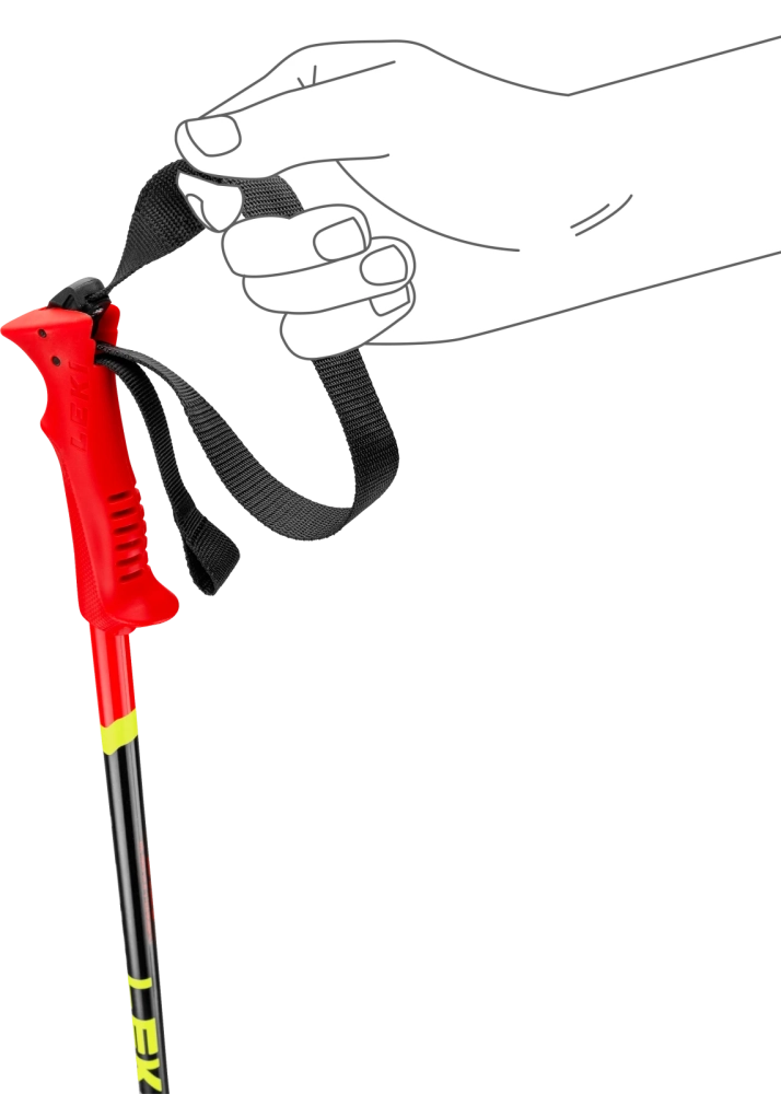 Sjezdové dětská hole LEKI Racing Kids luorescent red-black-neonyellow