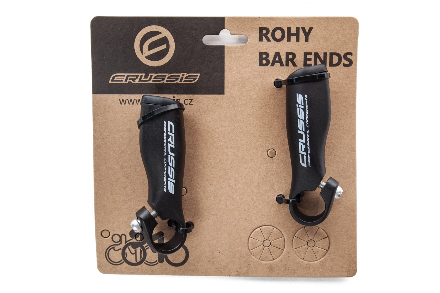 Rohy CRUSSIS 9,7cm, hliníkové, černá mat